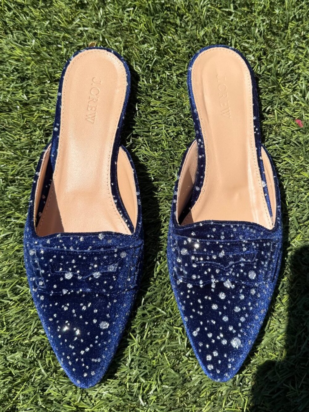 J. Crew Size 7 Slip-on Mules in Navy Velvet